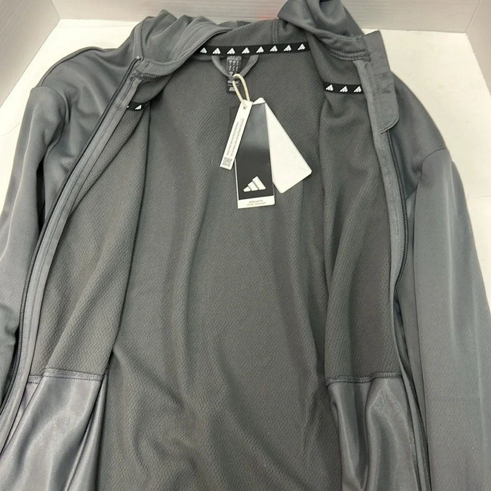 NEW Men’s Adidas Full Zip Hooded Track Top Size Large